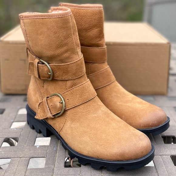 SOREL PHOENIX MOTO COZY US 7.5 Women's Tan Suede Winter Warm Casual Outdoor New - Picture 6 of 12